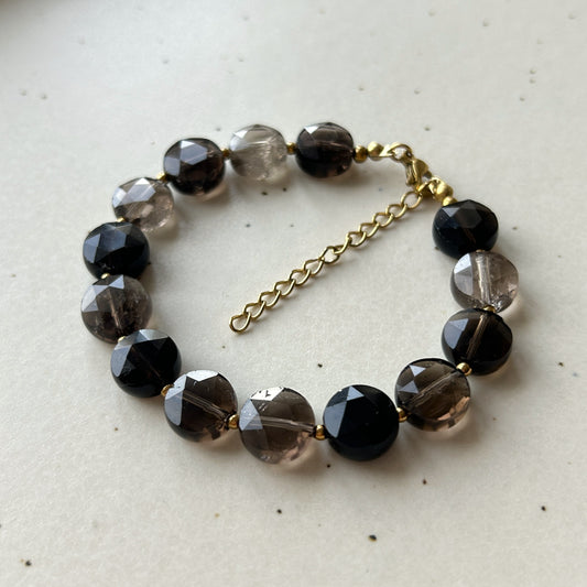 bransoletka na zapięciu z kwarcu dymnego