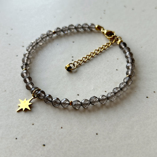 bransoletka na zapięciu z kwarcem dymnym